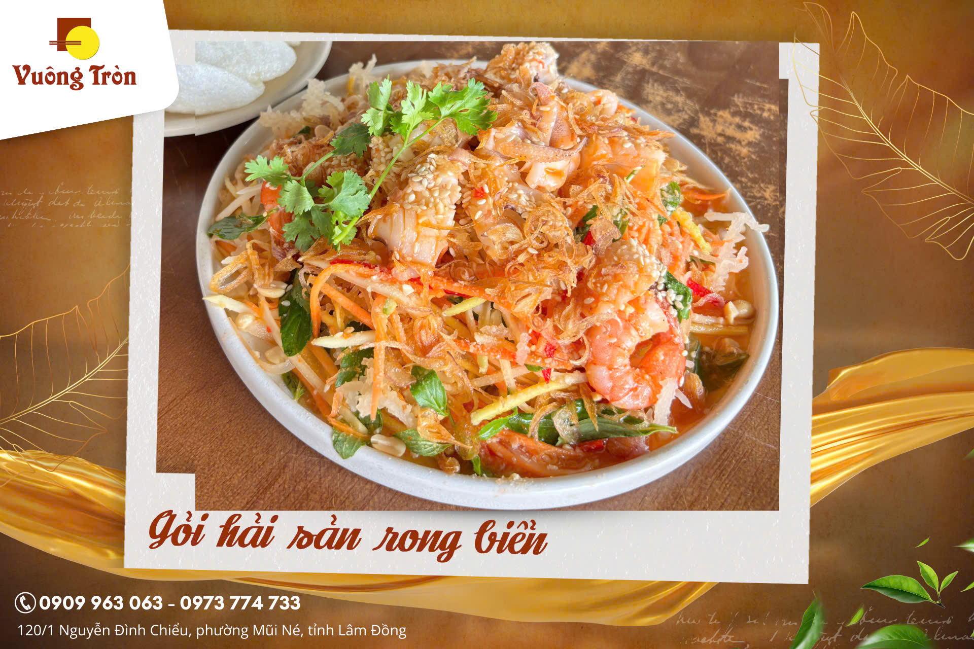 Thưởng thức gỏi hải sản rong biển tại hải sản cơm niêu Mũi Né – Món ngon thanh mát khó cưỡng