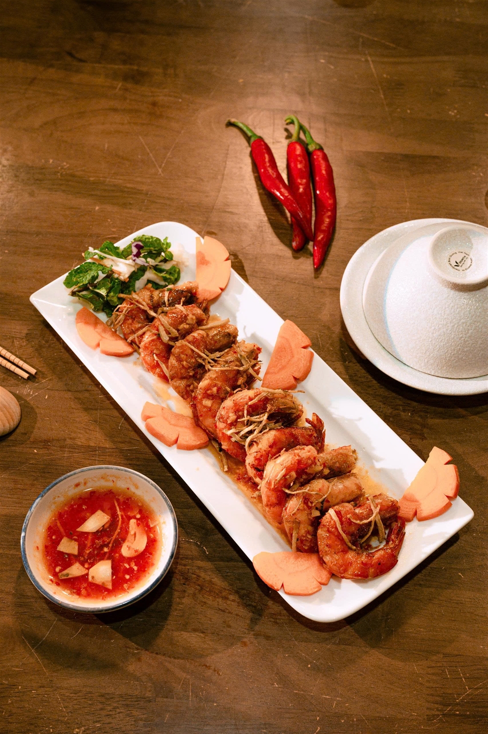 Tôm xốt gừng